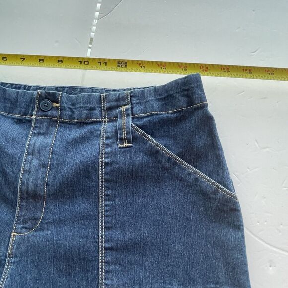 WHITE STAG Roll Tab Denim Bermuda To Cuffed Shorts Embroidered Pocket Women’s 10 - Picture 7 of 11